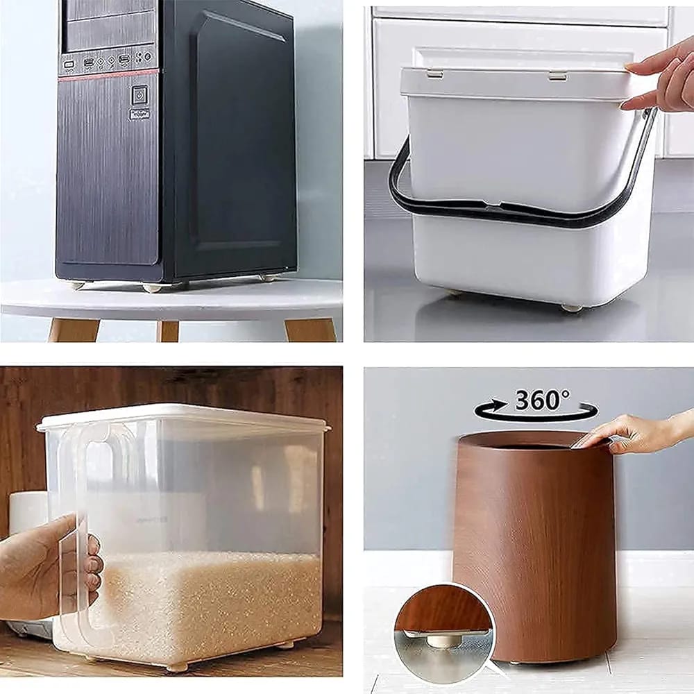 Mini Swivel Casters Wheels,Stainless Steel Self Adhesive,360 Degree Rotation Pulley,Universal Wheels At The Bottom Of The Storage Box,Swivel Caster Wheels For Furniture (Pack of 12) Cash on Delivery