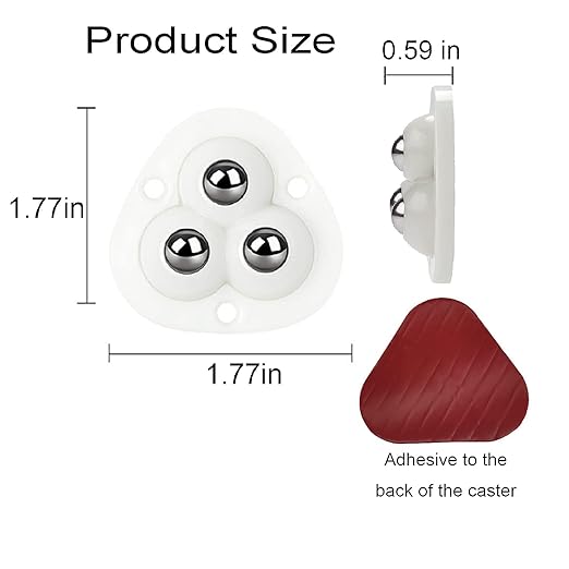 Caster Wheel Self Adhesive Caster Wheel 360° Swivel Wheels for Furniture,  Small Appliance, DIY Modification Moving Table Heavy Duty Caster Wheels (White)