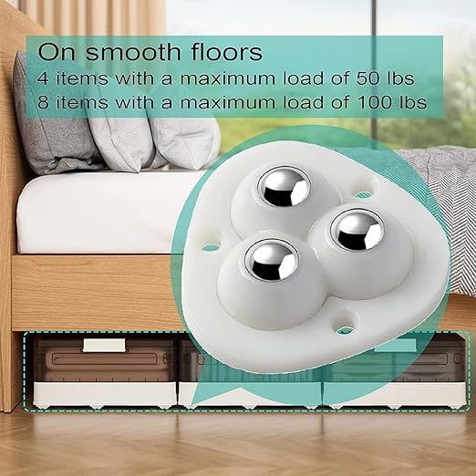 Caster Wheel Self Adhesive Caster Wheel 360° Swivel Wheels for Furniture,  Small Appliance, DIY Modification Moving Table Heavy Duty Caster Wheels (White)
