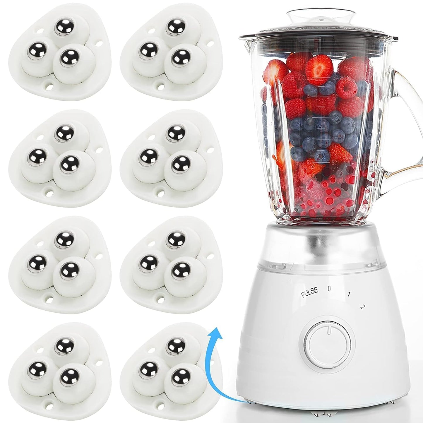 Caster Wheel Self Adhesive Caster Wheel 360° Swivel Wheels for Furniture,  Small Appliance, DIY Modification Moving Table Heavy Duty Caster Wheels (White)