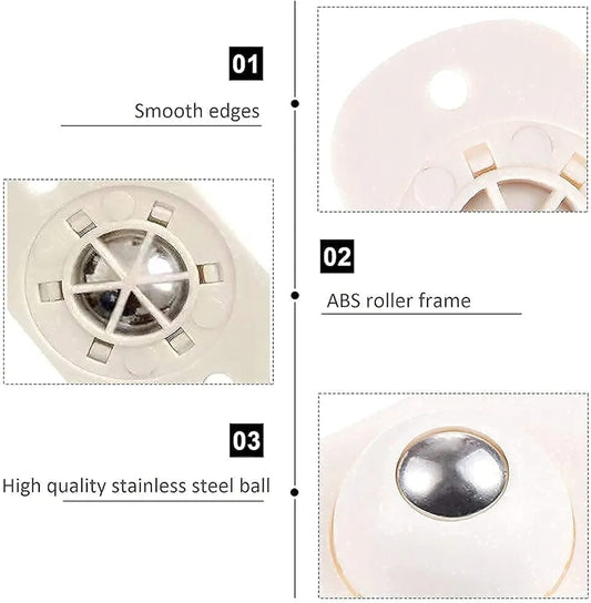 Mini Swivel Casters Wheels,Stainless Steel Self Adhesive,360 Degree Rotation Pulley,Universal Wheels At The Bottom Of The Storage Box,Swivel Caster Wheels For Furniture (Pack of 24) Cash on Delivery