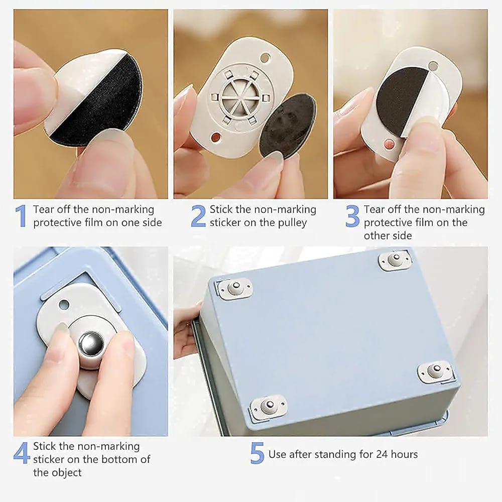 Mini Swivel Casters Wheels,Stainless Steel Self Adhesive,360 Degree Rotation Pulley,Universal Wheels At The Bottom Of The Storage Box,Swivel Caster Wheels For Furniture (Pack of 12) Cash on Delivery